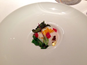 3rd Course: 62 degree Jidori Egg, Chard Mélange