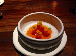 Carrots Cooked In Own Juice: meyer lemon kosho, holy basil