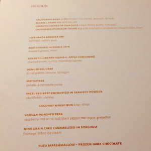 Coi's Menu: 14-Oct-2014 