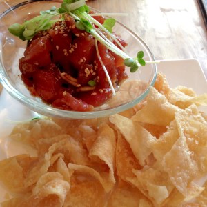 Location: Pacific Catch in Marina District, SF Hawaiian Poke: with wonton crisps - this was good but crazy salty, in my opinion
