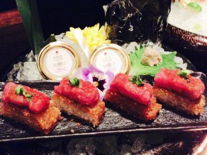 Crispy Rice, Toro Tartare, Russian Osetra.
